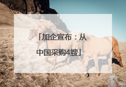 加企宣布：从中国采购4艘