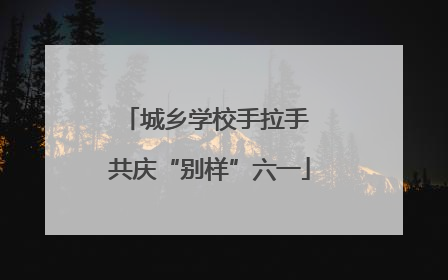 城乡学校手拉手 共庆“别样”六一