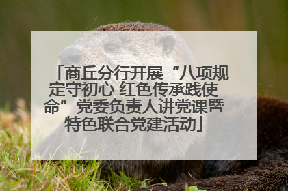 商丘分行开展“八项规定守初心 红色传承践使命”党委负责人讲党课暨特色联合党建活动
