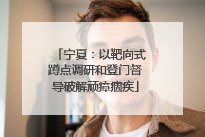 宁夏：以靶向式蹲点调研和登门督导破解顽瘴痼疾