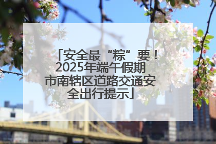 安全最“粽”要！2025年端午假期市南辖区道路交通安全出行提示