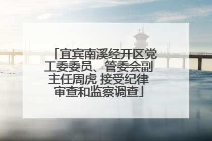 宜宾南溪经开区党工委委员、管委会副主任周虎 接受纪律审查和监察调查