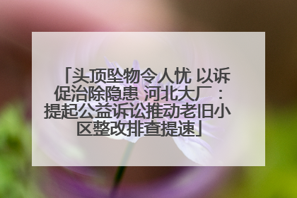 头顶坠物令人忧 以诉促治除隐患 河北大厂：提起公益诉讼推动老旧小区整改排查提速