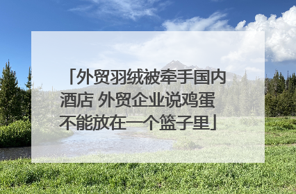 外贸羽绒被牵手国内酒店 外贸企业说鸡蛋不能放在一个篮子里