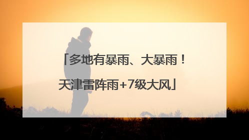 多地有暴雨、大暴雨！天津雷阵雨+7级大风