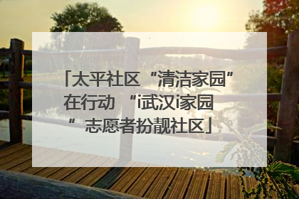 太平社区“清洁家园”在行动 “i武汉i家园”志愿者扮靓社区