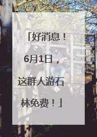 好消息！6月1日，这群人游石林免费！