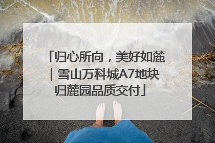 归心所向，美好如麓｜雪山万科城A7地块归麓园品质交付