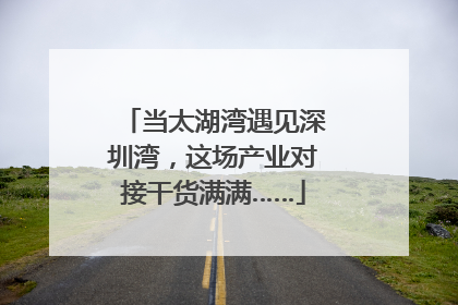 当太湖湾遇见深圳湾，这场产业对接干货满满……