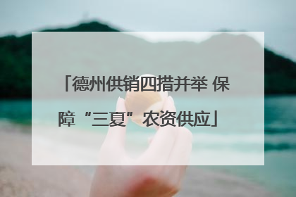 德州供销四措并举 保障“三夏”农资供应