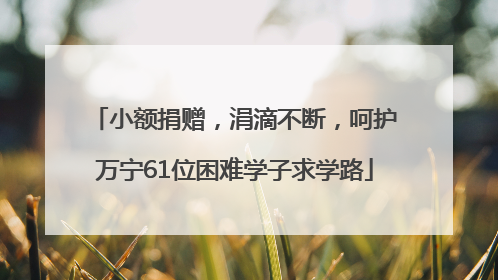 小额捐赠，涓滴不断，呵护万宁61位困难学子求学路