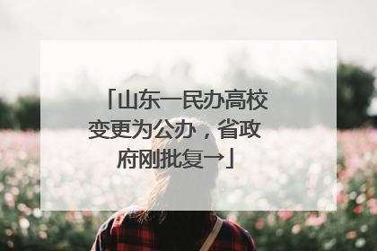 山东一民办高校变更为公办，省政府刚批复→