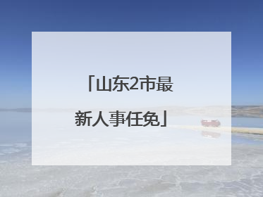 山东2市最新人事任免