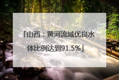 山西：黄河流域优良水体比例达到91.5%