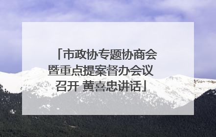市政协专题协商会暨重点提案督办会议召开 黄喜忠讲话