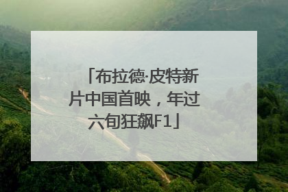 布拉德·皮特新片中国首映，年过六旬狂飙F1