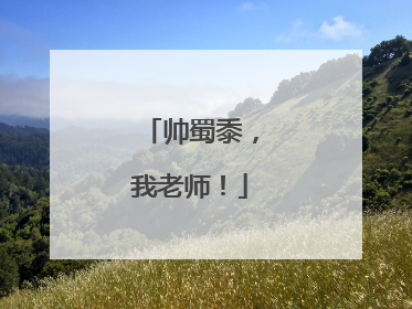 帅蜀黍，我老师！