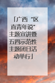 广西“区直青年说”主题宣讲暨五四示范性主题团日活动举行