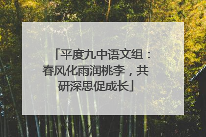 平度九中语文组：春风化雨润桃李，共研深思促成长