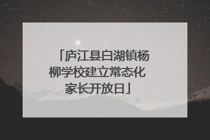 庐江县白湖镇杨柳学校建立常态化家长开放日