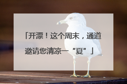 开漂！这个周末，通道邀请您清凉一“夏”