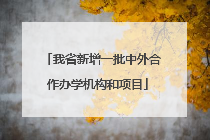 我省新增一批中外合作办学机构和项目