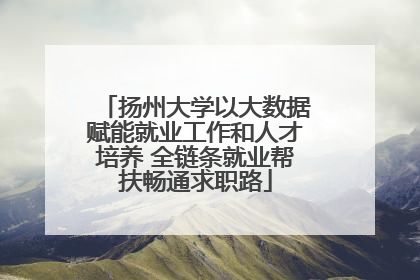 扬州大学以大数据赋能就业工作和人才培养 全链条就业帮扶畅通求职路