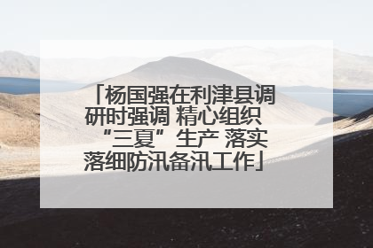 杨国强在利津县调研时强调 精心组织“三夏”生产 落实落细防汛备汛工作