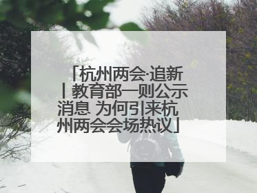 杭州两会·追新丨教育部一则公示消息 为何引来杭州两会会场热议