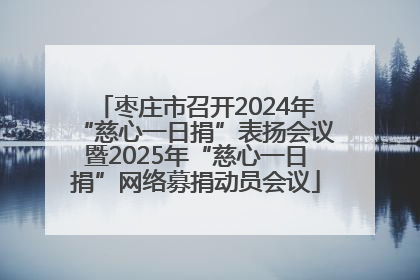 枣庄市召开2024年“慈心一日捐”表扬会议暨2025年“慈心一日捐”网络募捐动员会议