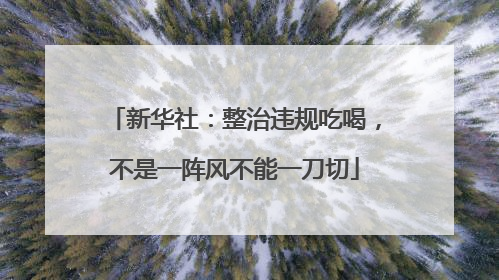 新华社：整治违规吃喝，不是一阵风不能一刀切