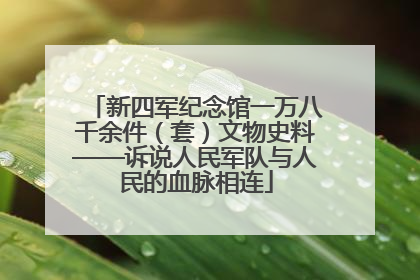 新四军纪念馆一万八千余件（套）文物史料——诉说人民军队与人民的血脉相连