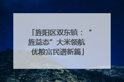 旌阳区双东镇：“旌益态”大米领航 优粮富民谱新篇