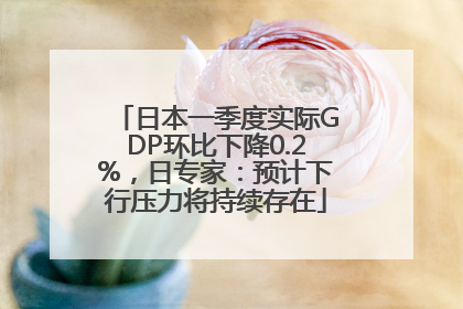 日本一季度实际GDP环比下降0.2%，日专家：预计下行压力将持续存在