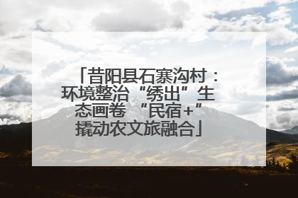 昔阳县石寨沟村：环境整治“绣出”生态画卷 “民宿+”撬动农文旅融合