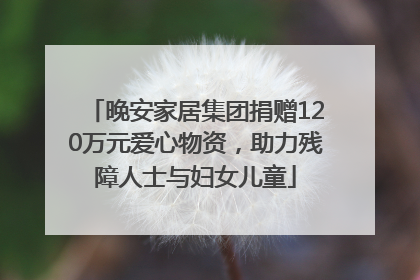 晚安家居集团捐赠120万元爱心物资，助力残障人士与妇女儿童