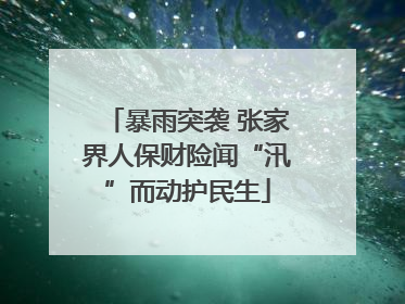 暴雨突袭 张家界人保财险闻“汛”而动护民生