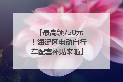 最高领750元！海淀区电动自行车配套补贴来啦