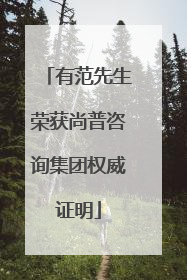 有范先生荣获尚普咨询集团权威证明
