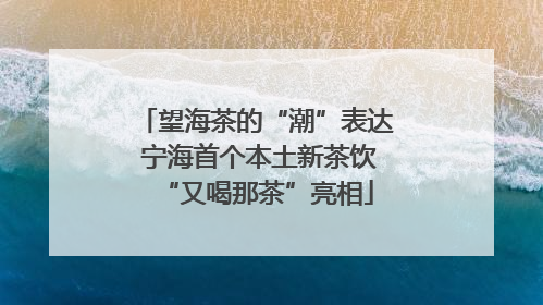 望海茶的“潮”表达 宁海首个本土新茶饮“又喝那茶”亮相