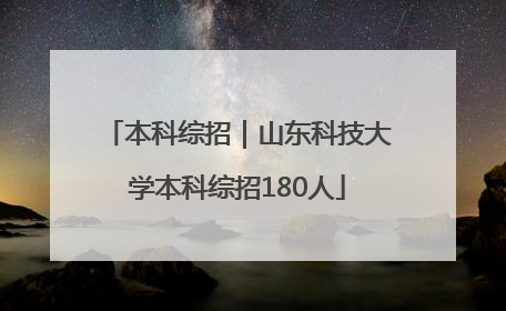 本科综招｜山东科技大学本科综招180人