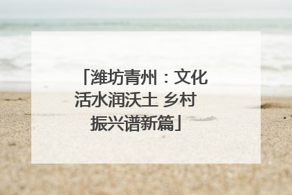 潍坊青州：文化活水润沃土 乡村振兴谱新篇