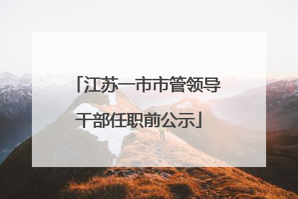 江苏一市市管领导干部任职前公示