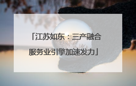 江苏如东：三产融合 服务业引擎加速发力