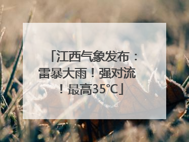江西气象发布：雷暴大雨！强对流！最高35℃