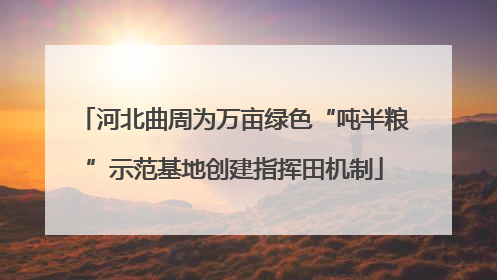 河北曲周为万亩绿色“吨半粮”示范基地创建指挥田机制