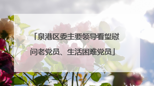 泉港区委主要领导看望慰问老党员、生活困难党员