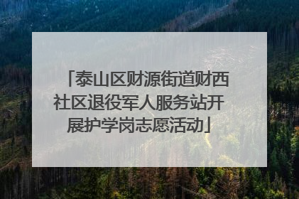 泰山区财源街道财西社区退役军人服务站开展护学岗志愿活动