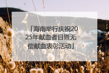 海南举行庆祝2025年献血者日暨无偿献血表彰活动