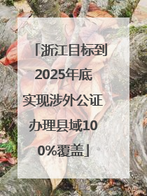 浙江目标到2025年底实现涉外公证办理县域100%覆盖